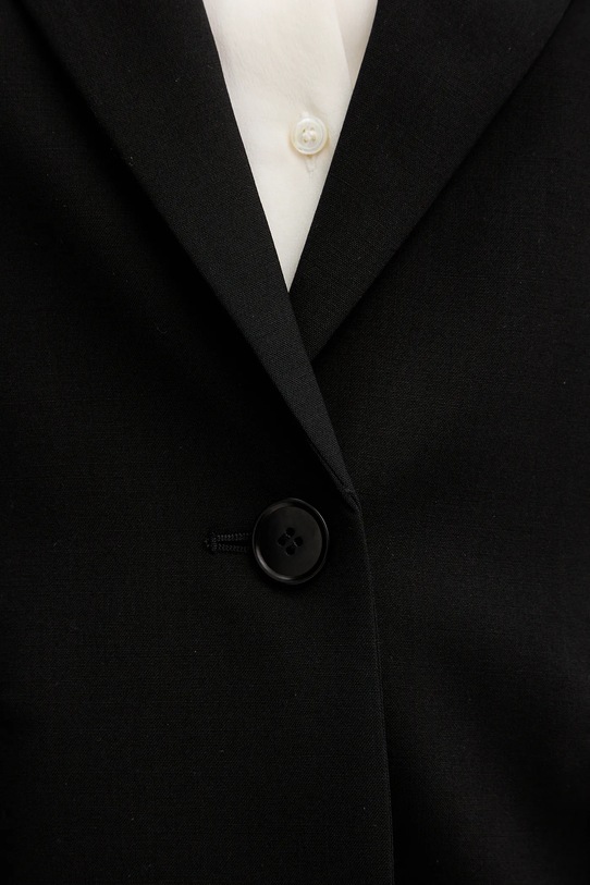 Weekend Max Mara marynarka wełniana LAMINE 2615041071600 czarny