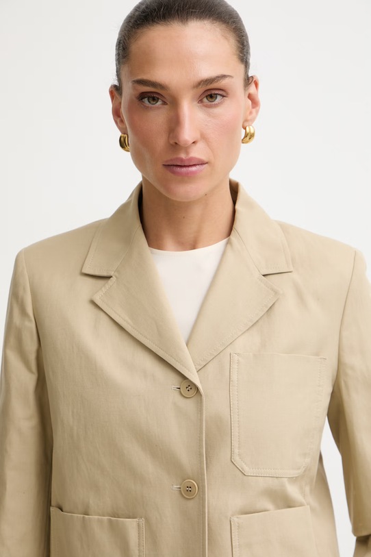 Weekend Max Mara коротка куртка жіноча з льоном GLASSA бежевий 2615041032600