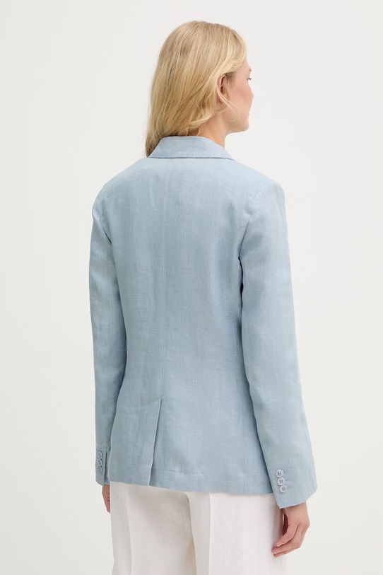 Odzież Weekend Max Mara marynarka lniana NALUT 2615041072600 niebieski