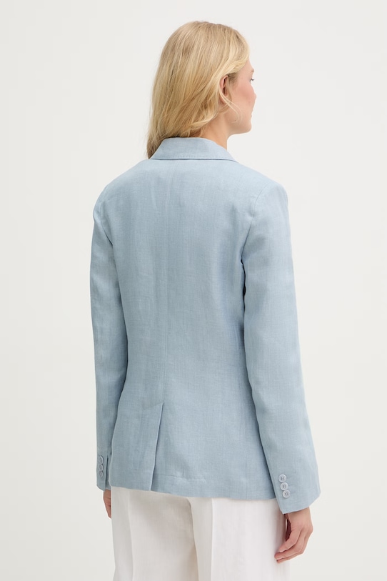 Odzież Weekend Max Mara marynarka lniana NALUT 2615041072600 niebieski