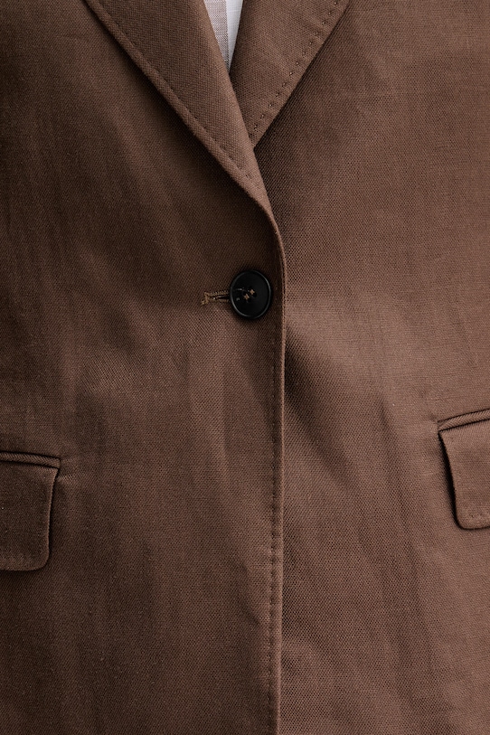 Weekend Max Mara marynarka lniana NALUT 2615041072600 brązowy