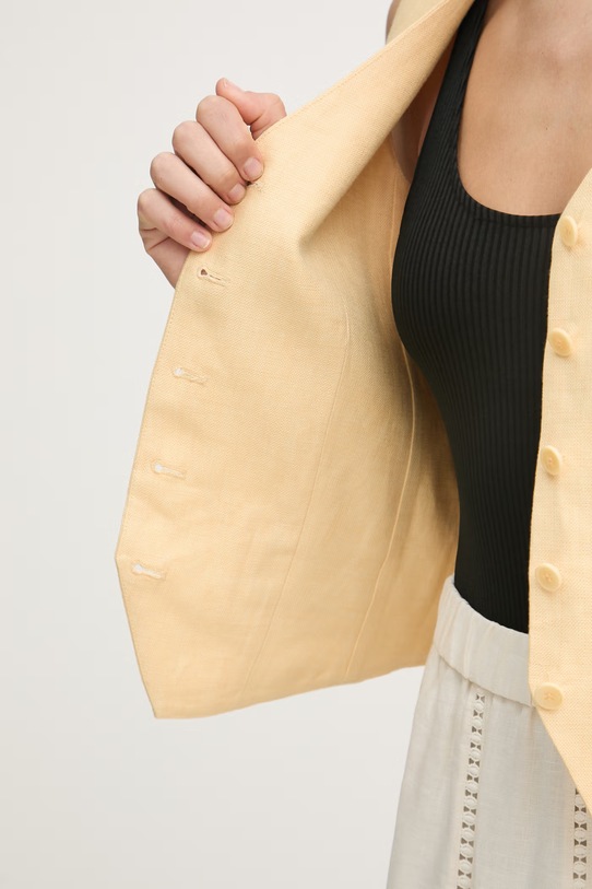 Weekend Max Mara kamizelka jednorzędowa damska lniana PACE 2615151012600