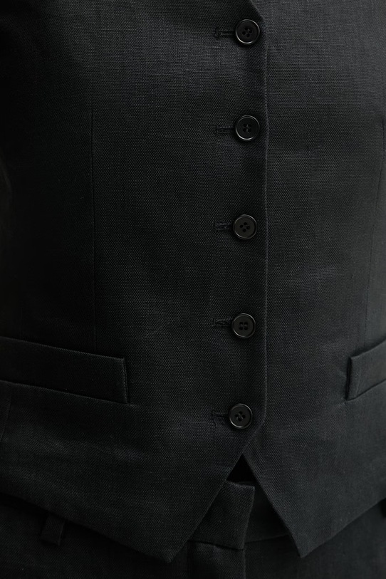 Weekend Max Mara однобортний жилет жіночий лляний PACE 2615151012600 чорний