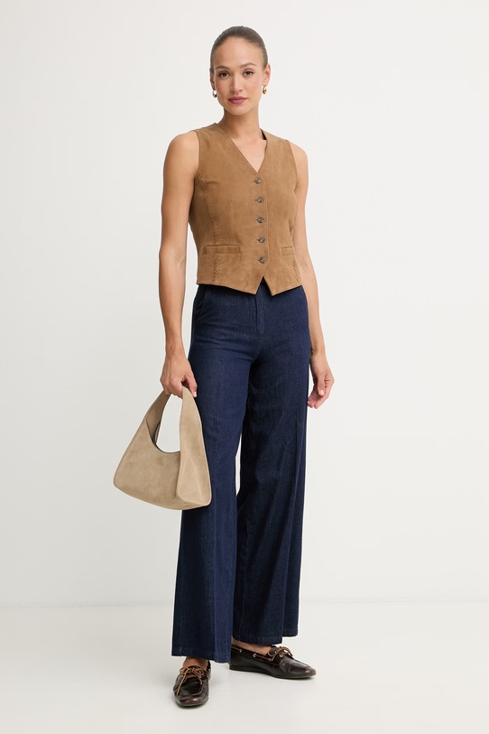 Weekend Max Mara Γιλέκο γυναικείο δέρμα σουέτ VETUSTA 2615441012600 καφέ SS26