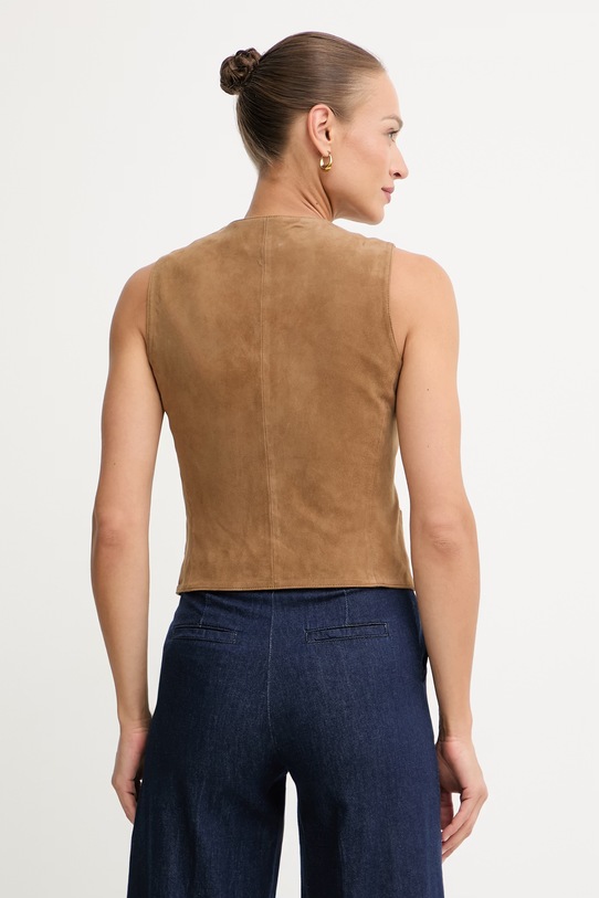 Ρούχα Weekend Max Mara Γιλέκο γυναικείο δέρμα σουέτ VETUSTA 2615441012600 καφέ