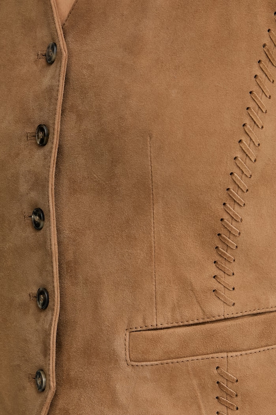 Weekend Max Mara Γιλέκο γυναικείο δέρμα σουέτ VETUSTA 2615441012600 καφέ