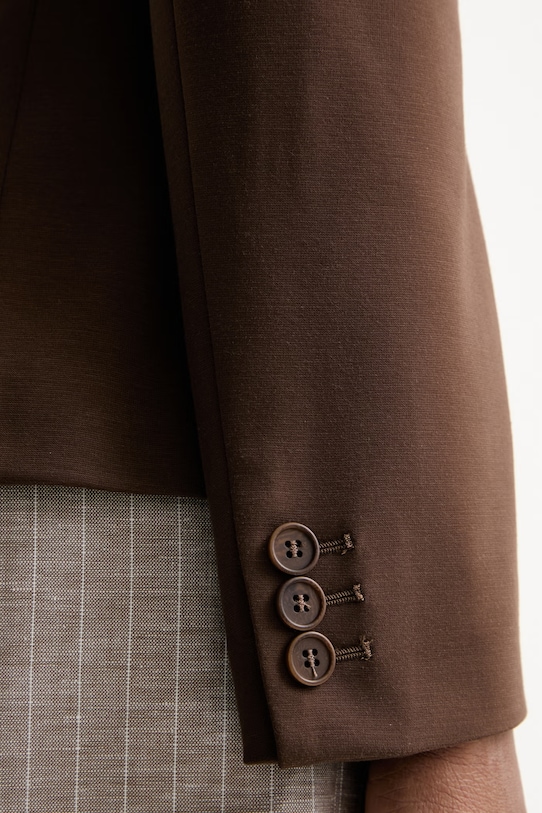 Weekend Max Mara jednoredni sako za žene s viskozom CARBONE 2615911012600 smeđa