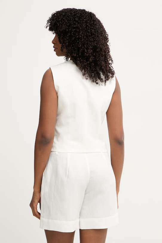 Одяг Marciano by Guess однобортний жилет жіночий з додаванням льону JANE G6GH26.W2218 білий