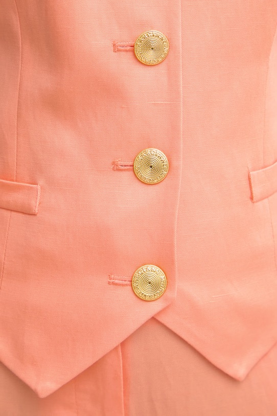 Marciano by Guess jednoredni ženski prsluk s dodatkom lana JANE G6GH26.W2218 narančasta