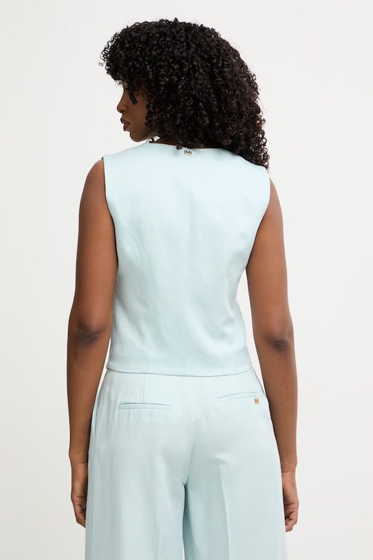 Одяг Marciano by Guess однобортний жилет жіночий з додаванням льону JANE G6GH26.W2218 блакитний
