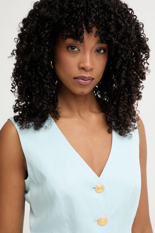 Marciano by Guess однобортний жилет жіночий з додаванням льону JANE блакитний G6GH26.W2218