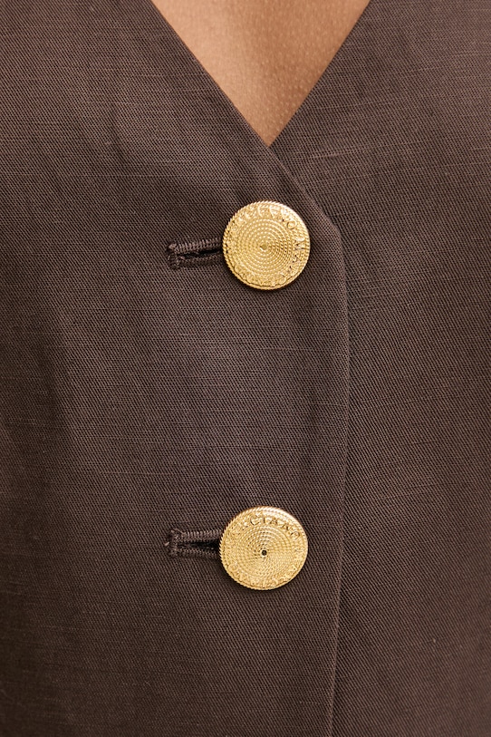 Marciano by Guess однобортний жилет жіночий з додаванням льону JANE G6GH26.W2218 коричневий