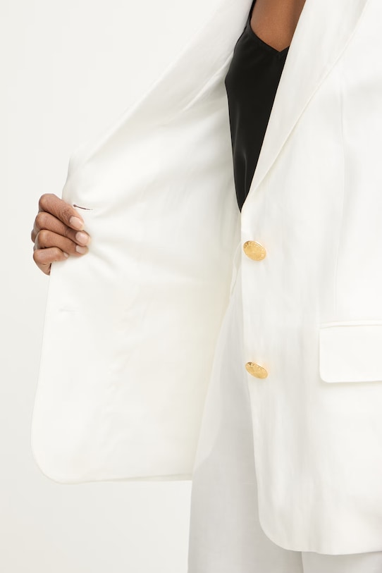 Marciano by Guess μονόπετο σακάκι γυναικείο με πρόσμιξη λινού JANE G6GN04.W1764 λευκό