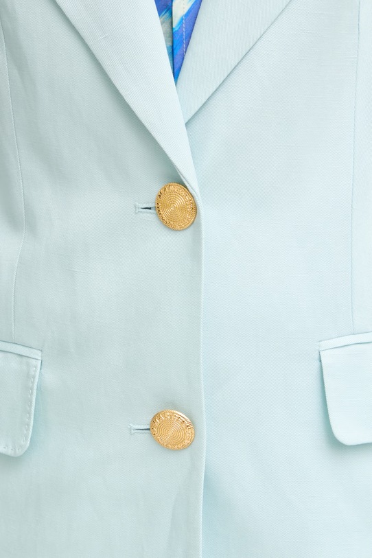 Marciano by Guess jednoredni sako ženski s dodatkom lana JANE G6GN04.W1764 tirkizna