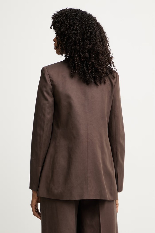 Oblačila Marciano by Guess enoredni suknjič ženski z dodatkom lanu JANE G6GN04.W1764 rjava