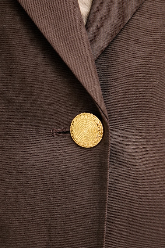 Marciano by Guess μονόπετο σακάκι γυναικείο με πρόσμιξη λινού JANE G6GN04.W1764 καφέ