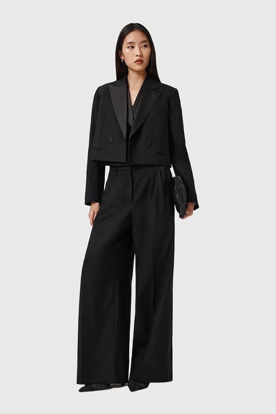 AllSaints kamizelka z dodatkiem wełny czarny W053QD