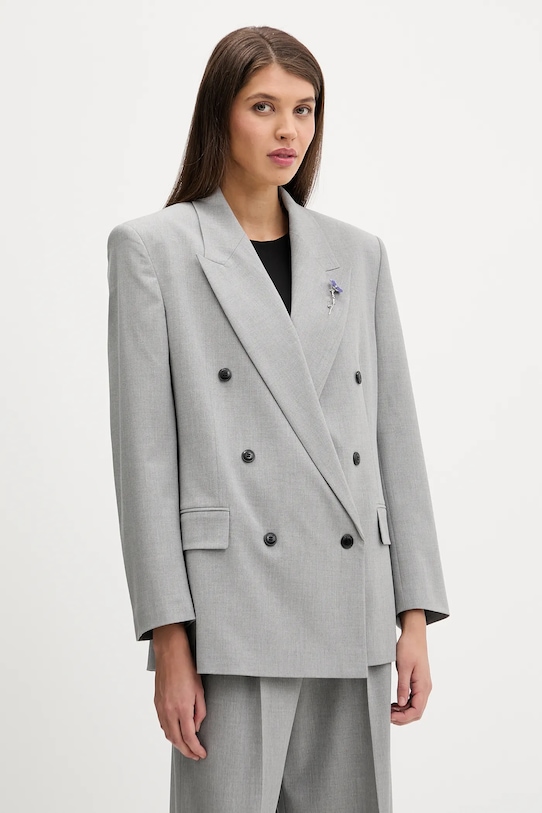 Σακάκι HUGO απλικέ γκρί 50554018