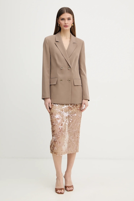 Guess marynarka NAUSICA W6RN44.WH9Y2 brązowy SS26