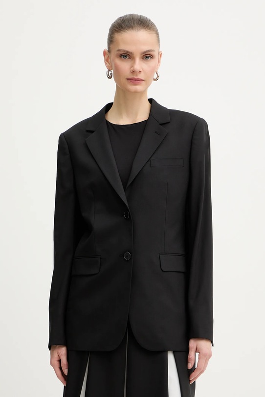 Karl Lagerfeld marynarka z dodatkiem wełny tkanina czarny B1W14012