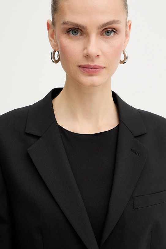 Karl Lagerfeld marynarka z dodatkiem wełny czarny B1W14012