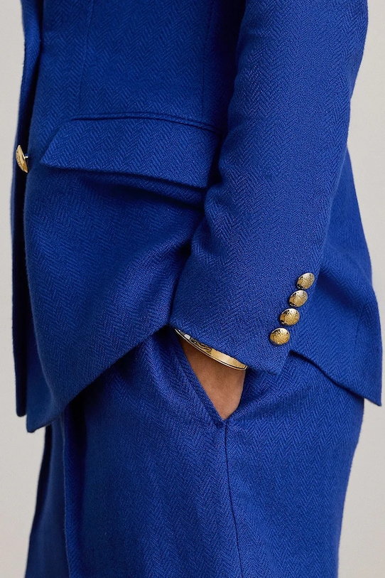 Lauren Ralph Lauren marynarka z dodatkiem lnu 200P03659 niebieski