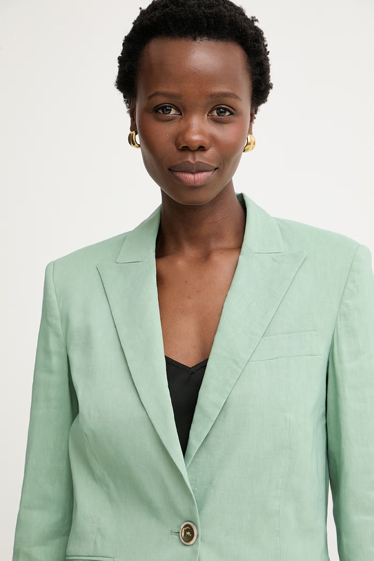 Pinko enoredni suknjič ženski z lanom zelena 106597.A34I