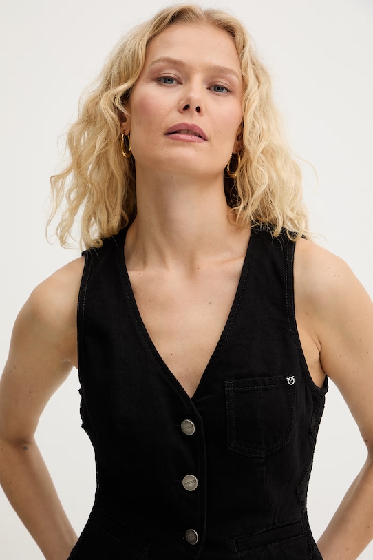 Pinko kamizelka damska bawełniana czarny 106424.A33V