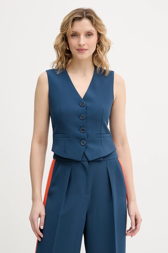 Patrizia Pepe kamizelka tkanina niebieski 8C0839.A688