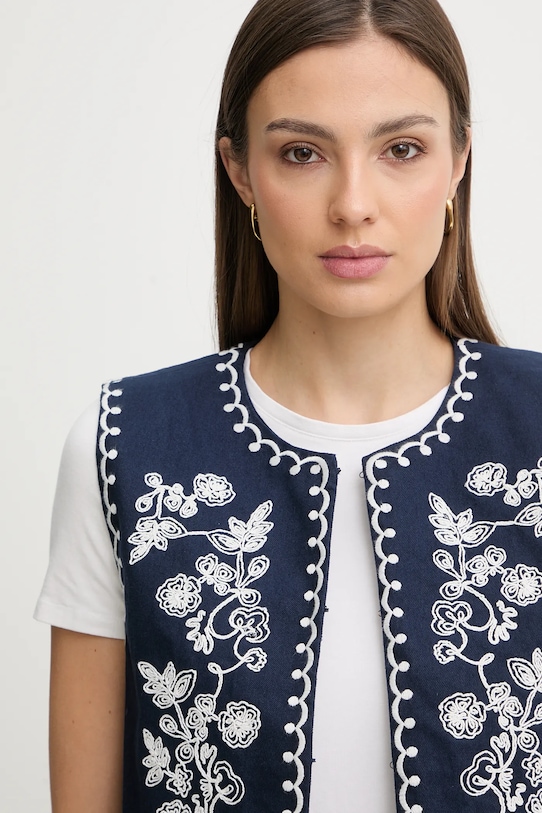 Hoss Intropia kamizelka bawełniana granatowy 5473148