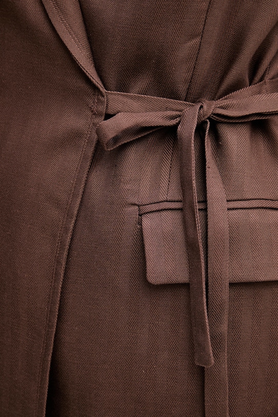 Blazer με μείγμα λινών Hoss Intropia 5473152 καφέ