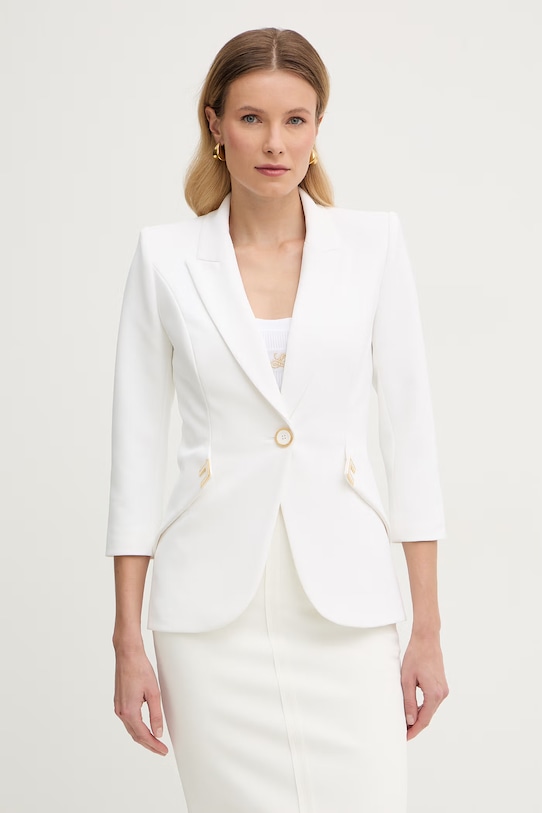 Elisabetta Franchi marynarka jednorzędowa damska beżowy GI21561E2