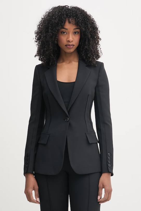 Elisabetta Franchi marynarka jednorzędowa damska czarny GI21661E2