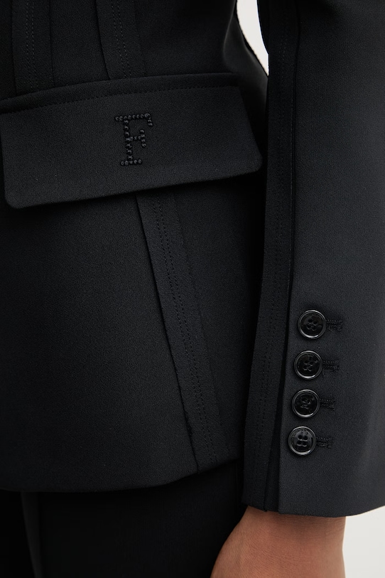 Elisabetta Franchi marynarka jednorzędowa damska GI21661E2 czarny