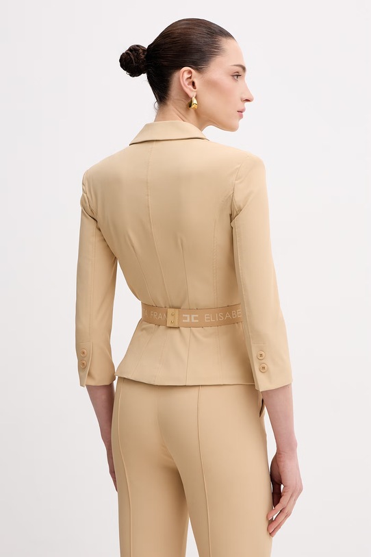 Odzież Elisabetta Franchi marynarka dwurzędowa damska GI22461E2 beżowy