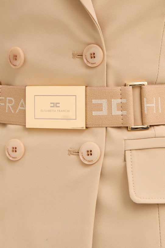 Elisabetta Franchi marynarka dwurzędowa damska GI22461E2 beżowy