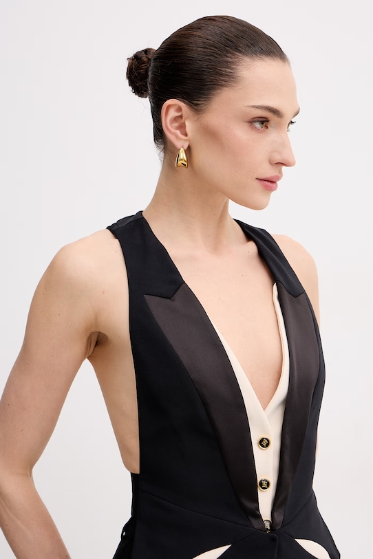 Elisabetta Franchi kamizelka wieczorowa damska czarny GL00461E2