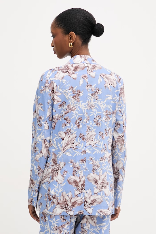 Odzież Liu Jo marynarka jednorzędowa damska bawełniana WA6479.T4853 niebieski