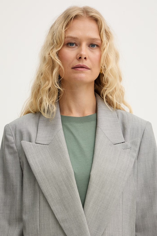 Marella marynarka dwurzędowa damska z jedwabiem CERA szary 2613041041200