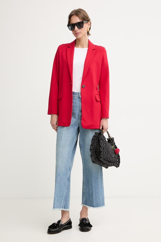 Marella giacca monopetto da donna con viscosa Emme by Marella 2615911041200 rosso SS26