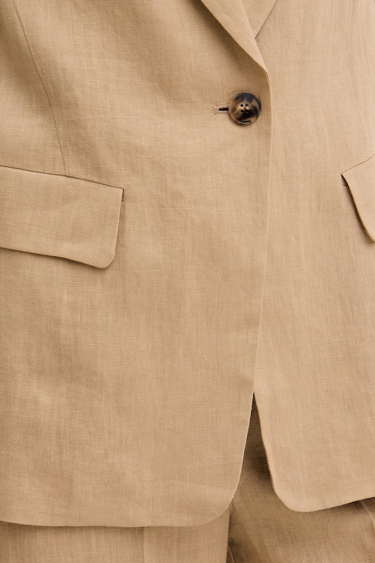 Marella marynarka damska lniana Emme by Marella 2615041012200 brązowy