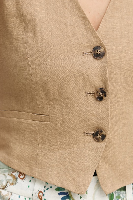 Marella vestă cu un singur rând de nasturi pentru femei, din in Emme by Marella 2615151032200 maro