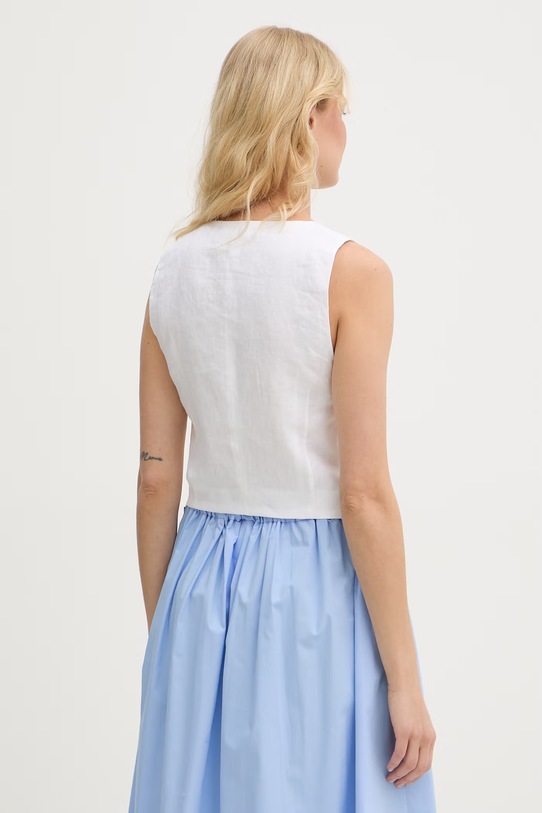 Odzież iBlues kamizelka damska lniana VETTURA 2617151012200 biały