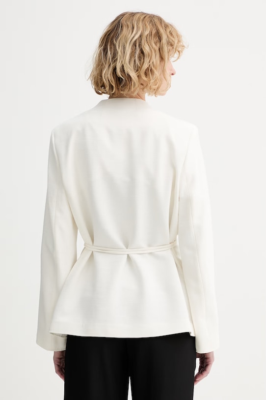 Oblečenie Calvin Klein dvojradové sako dámske s viskózou LV044F408G béžová