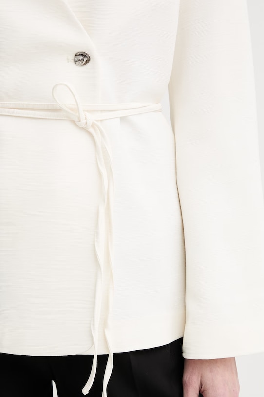 Calvin Klein dvojradové sako dámske s viskózou LV044F408G béžová