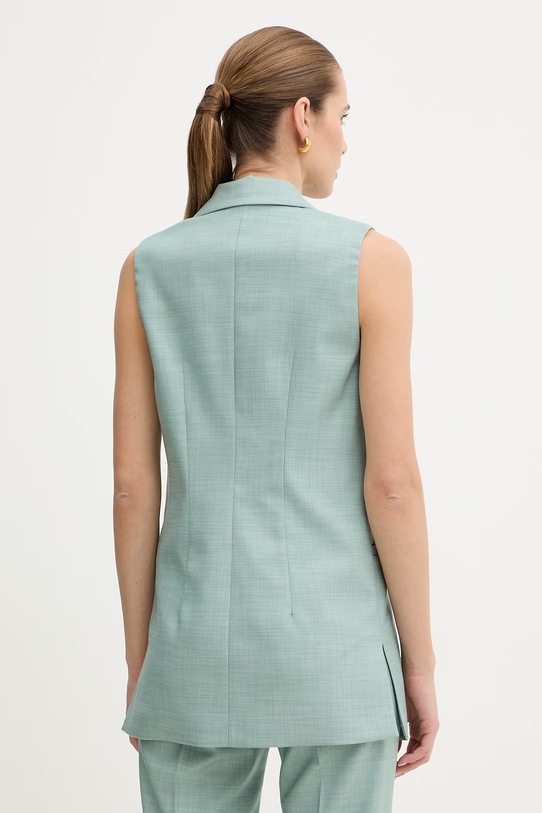 Odzież Simona Corsellini kamizelka jednorzędowa damska P26CPGL00101 turkusowy