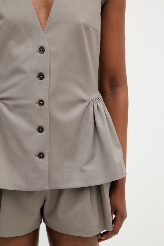 Rotate prsluk s vunom za žene smeđa 115618816