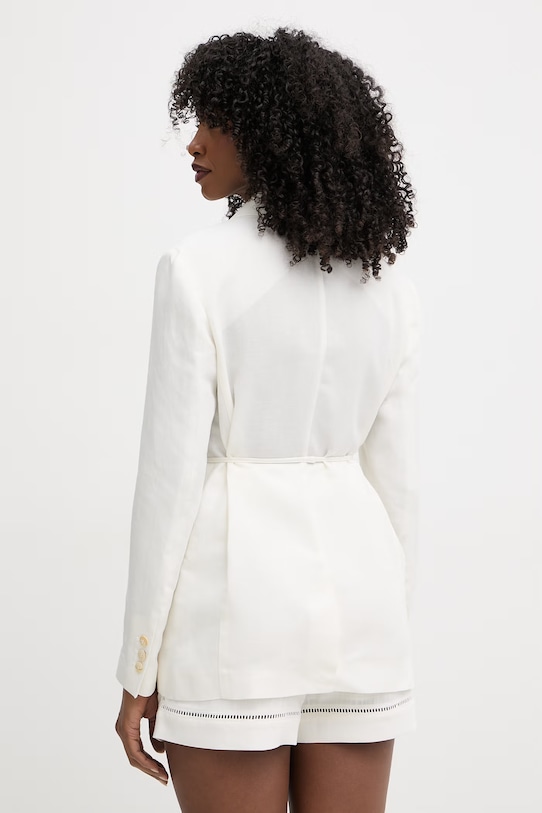 Oblačila Twinset ženski suknjič z lanom 261TP2453 bež