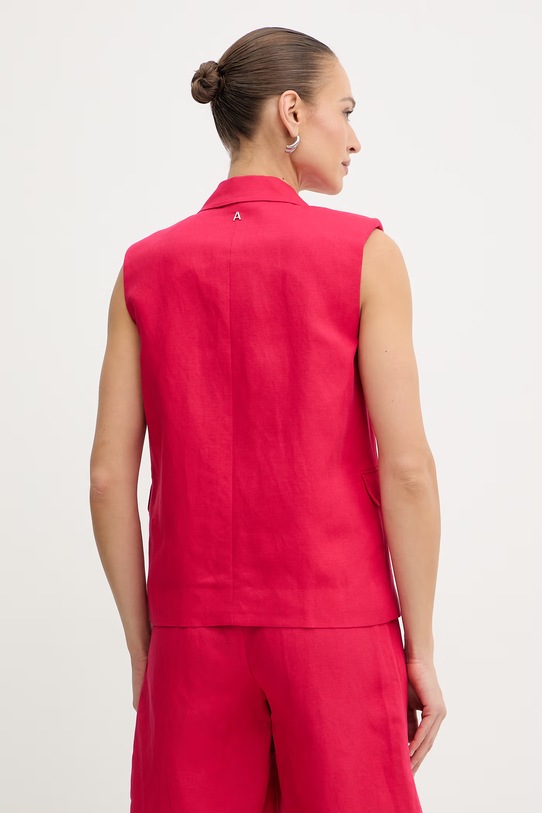 Odzież Twinset kamizelka damska z lnem 261AP2320 różowy