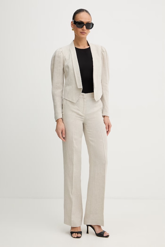 Bunda zo zmesi ľanu Twinset 261TT2520 béžová SS26